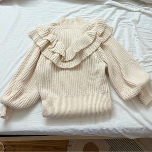 H&M knit puffy sleeve sweater